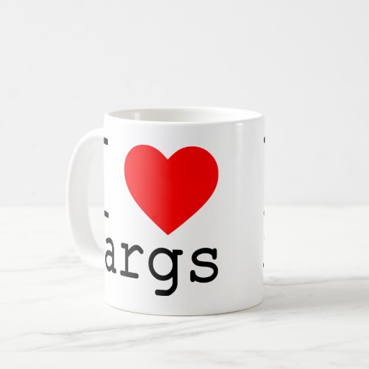 Ich ❤️ xargs kaffeetasse (Vorderseite Links)