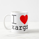 Ich ❤️ xargs kaffeetasse (Links)