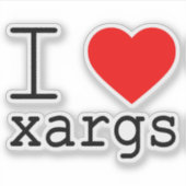 Ich ❤️ xargs Vinyl-Aufkleber Aufkleber (Vorderseite)