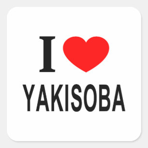 Ich ❤️ YAKISOBA Ich liebe YAKISOBA Ich mag YAKISOB Quadratischer Aufkleber