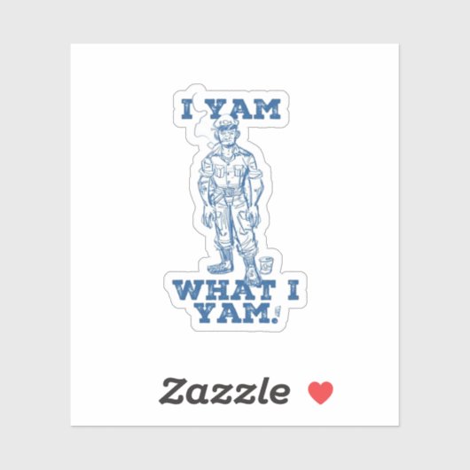 Ich Yam, was ich bin. Entwurf Aufkleber (Blatt)