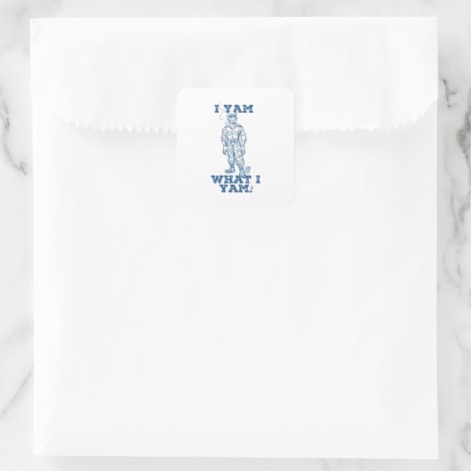 Ich Yam, was ich bin. Entwurf Quadratischer Aufkleber (Tasche)