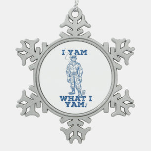 Ich Yam, was ich bin. Entwurf Schneeflocken Zinn-Ornament