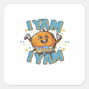 Ich Yam, was ich klassisches Design für Erntedank  Quadratischer Aufkleber