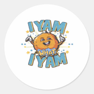 Ich Yam, was ich klassisches Design für Erntedank Runder Aufkleber