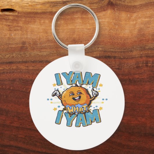 Ich Yam, was ich klassisches Design für Erntedank Schlüsselanhänger (Vorderseite)