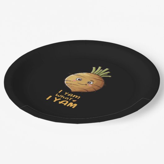 Ich Yam, was ich lese Niedlich und gemütlich Autum Pappteller (Schrägansicht)