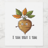 Ich Yam, was ich lese Niedlich und gemütlich Autum Weinetikett (Einzelnes Label)