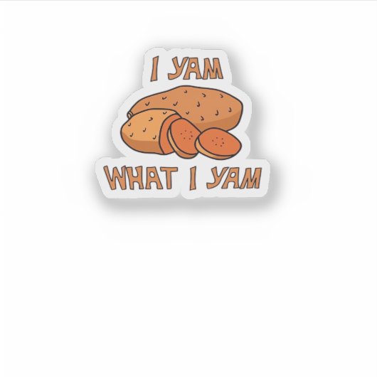 Ich Yam, was ich Yam Classic Funny Basic Aufkleber (Vorderseite)