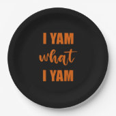 Ich Yam, was ich Yam Erntedank Matching Family Top Pappteller (Vorderseite)