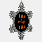 Ich Yam, was ich Yam Erntedank Matching Family Top Schneeflocken Zinn-Ornament (Links)