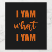 Ich Yam, was ich Yam Erntedank Matching Family Top Weinetikett (Einzelnes Label)