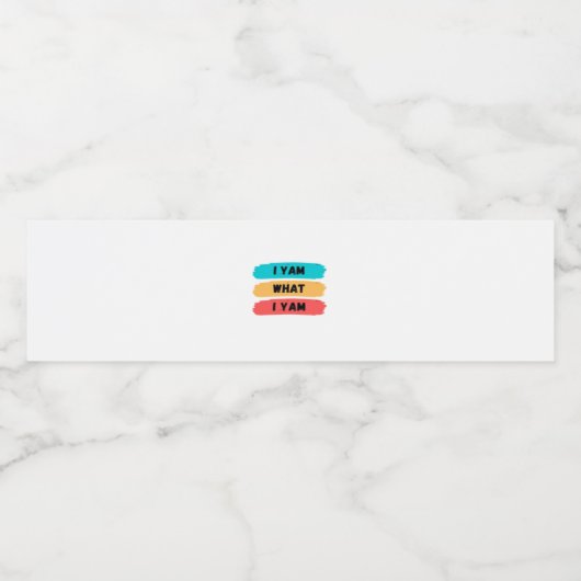 Ich Yam, was ich Yam Funny Classic Wasserflaschenetikett (Einzelnes Label)