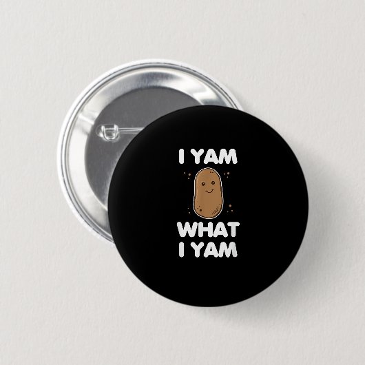 Ich Yam, was ich Yam Funny Erntedank Button (Vorne & Hinten)