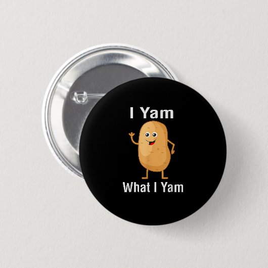 Ich Yam, was ich Yam Funny Erntedank Potato Pun Sh Button (Vorne & Hinten)
