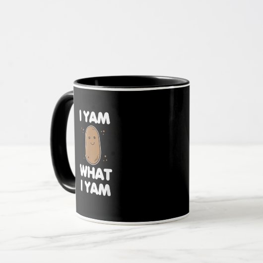 Ich Yam, was ich Yam Funny Erntedank Tasse (Vorderseite Links)