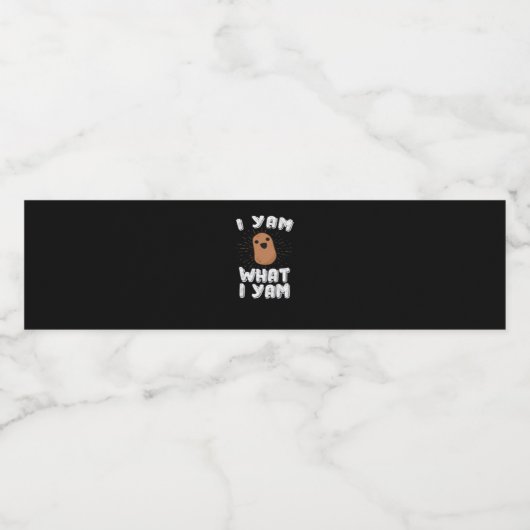 Ich Yam, was ich Yam Funny Potato Pub Erntedank Wasserflaschenetikett (Einzelnes Label)