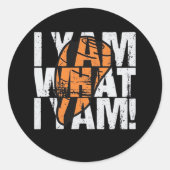 Ich Yam, was ich Yam Funny Zitat Runder Aufkleber (Vorderseite)