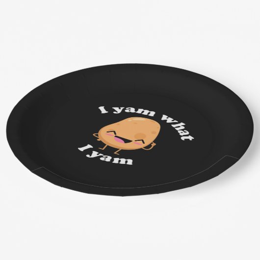 Ich Yam, was ich Yam, Niedlicher vegetarischer Ern Pappteller (Schrägansicht)