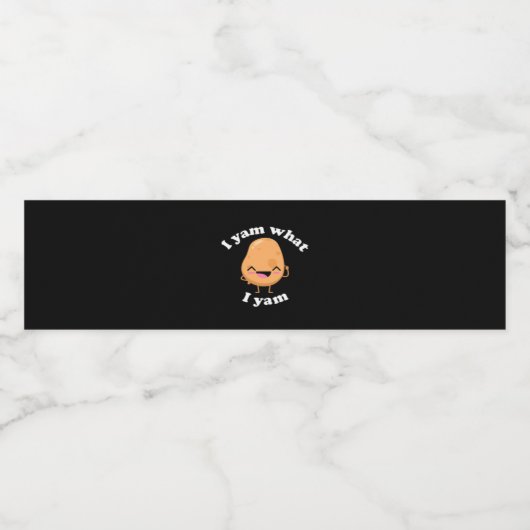 Ich Yam, was ich Yam, Niedlicher vegetarischer Ern Wasserflaschenetikett (Einzelnes Label)