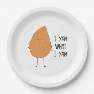Ich Yam, was ich Yam! Phantastische Yam-Pflanze Pappteller