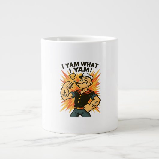Ich Yam, was ich Yam Popeye Cartoon Zitat Classic Jumbo-Tasse (Vorderseite)