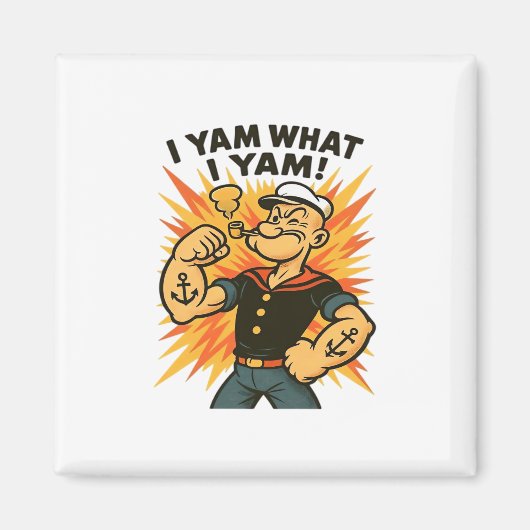 Ich Yam, was ich Yam Popeye Cartoon Zitat Classic Magnet (Vorne)