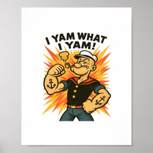 Ich Yam, was ich Yam Popeye Cartoon Zitat Classic Poster
