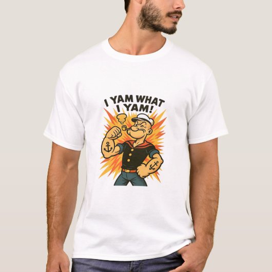 Ich Yam, was ich Yam Popeye Cartoon Zitat Classic T-Shirt (Vorderseite)