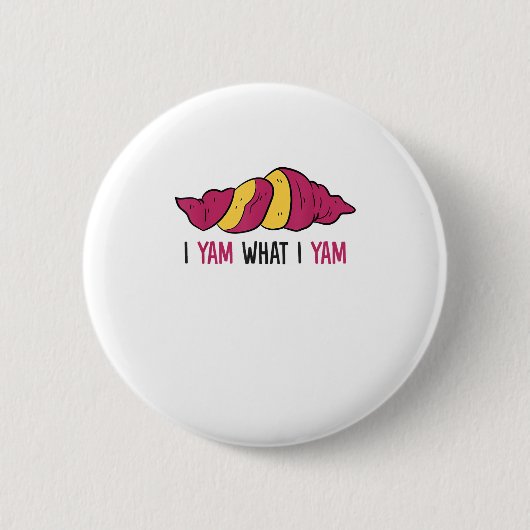 Ich Yam, was ich Yam Sweet Potato Button (Vorderseite)