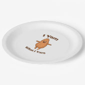 Ich Yam, was ich Yam tanze Süßkartoffel Erntedank Pappteller (Schrägansicht)