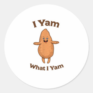 Ich Yam, was ich Yam tanze Süßkartoffel Erntedank Runder Aufkleber