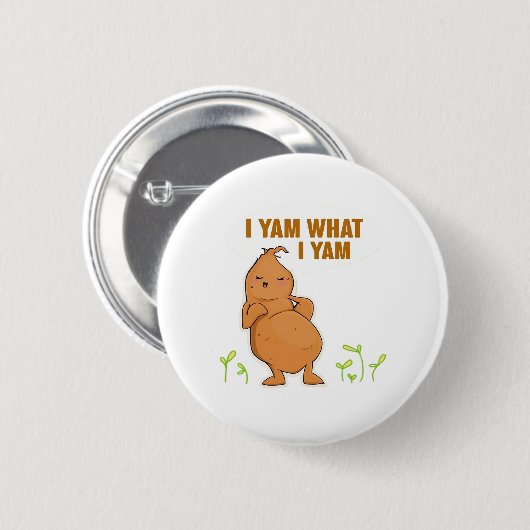 Ich Yam, was ich Yam Trendy Basic Button (Vorne & Hinten)