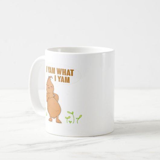 Ich Yam, was ich Yam Trendy Basic Kaffeetasse (Vorderseite Links)