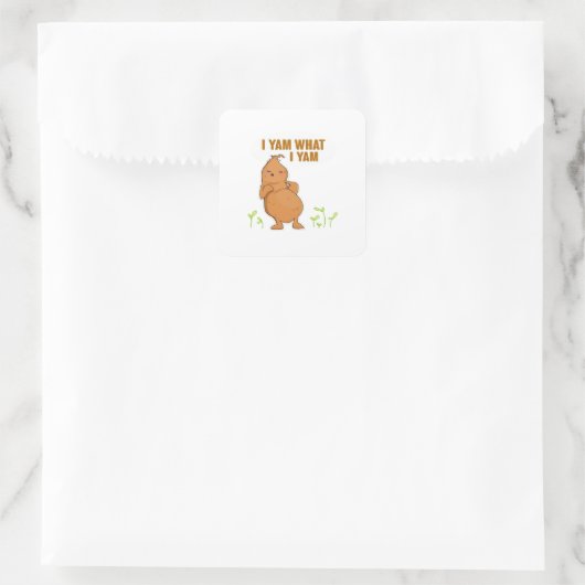 Ich Yam, was ich Yam Trendy Basic Quadratischer Aufkleber (Tasche)