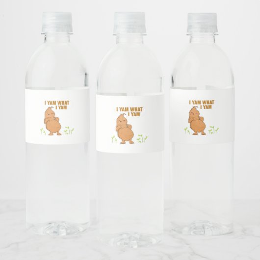 Ich Yam, was ich Yam Trendy Basic Wasserflaschenetikett (Flaschen)