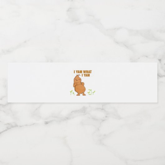 Ich Yam, was ich Yam Trendy Basic Wasserflaschenetikett (Einzelnes Label)