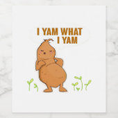Ich Yam, was ich Yam Trendy Basic Weinetikett (Einzelnes Label)