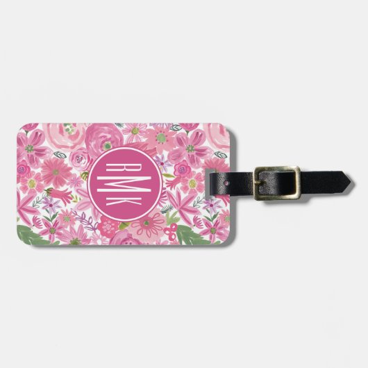 Ich zacke Aquarell-Blumenmuster aus Gepäckanhänger (Vorderseite horizontal)