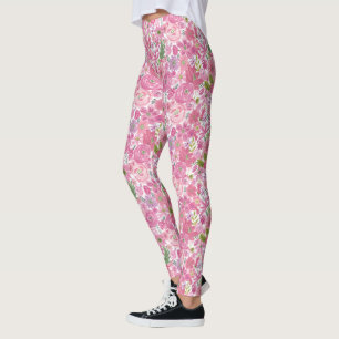 Ich zacke Aquarell-Blumenmuster aus Leggings