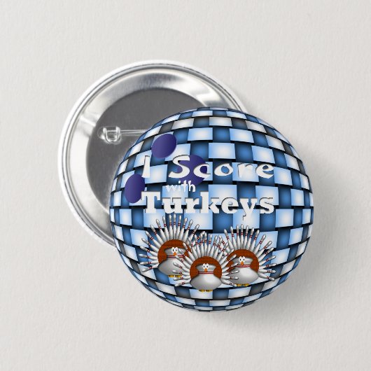 Ich zähle mit Truthähnen Button (Vorne & Hinten)