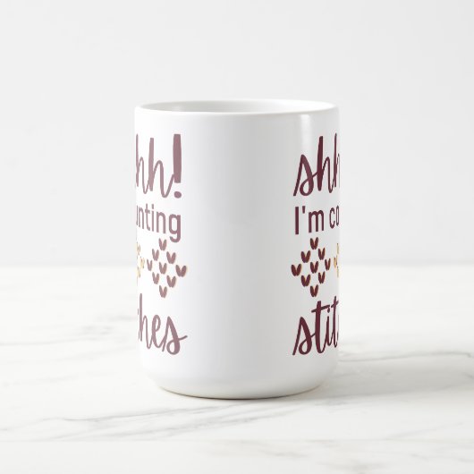 Ich zähle Stitches Kaffeetasse (Mittel)