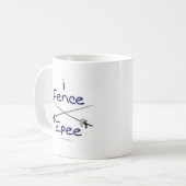 ich zäune Epee (Pistolengriff) BLAU ein Kaffeetasse (Vorderseite Links)