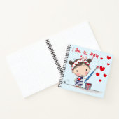 Ich Zeichn gerne Niedlich Cartoon Girl mit Bun Notizblock (Innenseite)