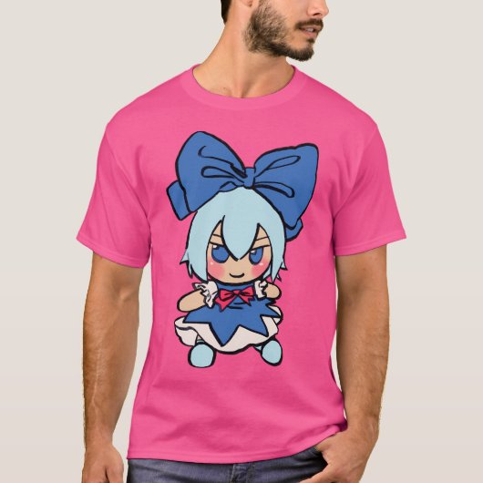 Ich Zeichnete, dass Cirno Fumo Plush Meme Touhou T-Shirt (Vorderseite)