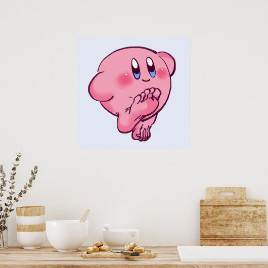 Ich zeichnete diesen Kirby mit Fußmeme Extrem verf Poster (Küche)