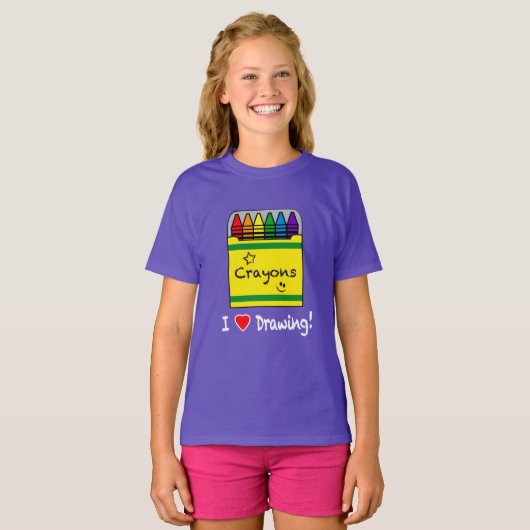 Ich Zeichnete mit Crayons Liebe T-Shirt (Vorne ganz)