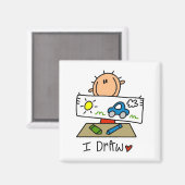 Ich Zeichnete Tshirts und Geschenke Magnet (Vorderseite/Rückseite)