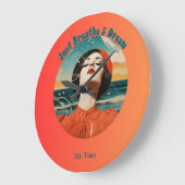 Ich Zeit einfach atmen & träumen Retro-Zeit Große Wanduhr (Winkel)