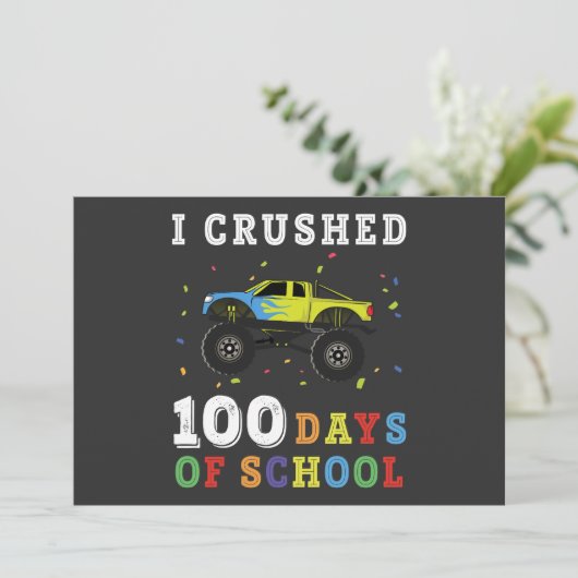 Ich zerbrach 100 Schultage Einladung (Stehend Vorderseite)